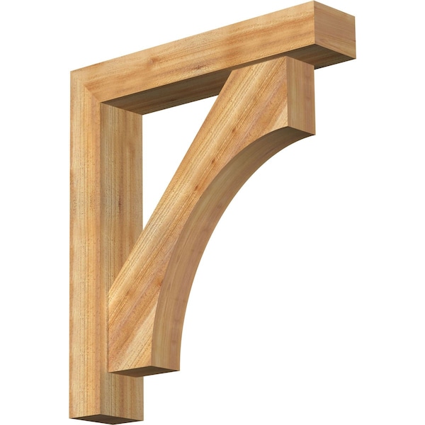 Ekena Millwork Westlake Block Rough Sawn Bracket w/ Offset Brace, Western Red Cedar, 6"W x 30"D x 34"H BKT0604X30X34WTL05RWR - main
